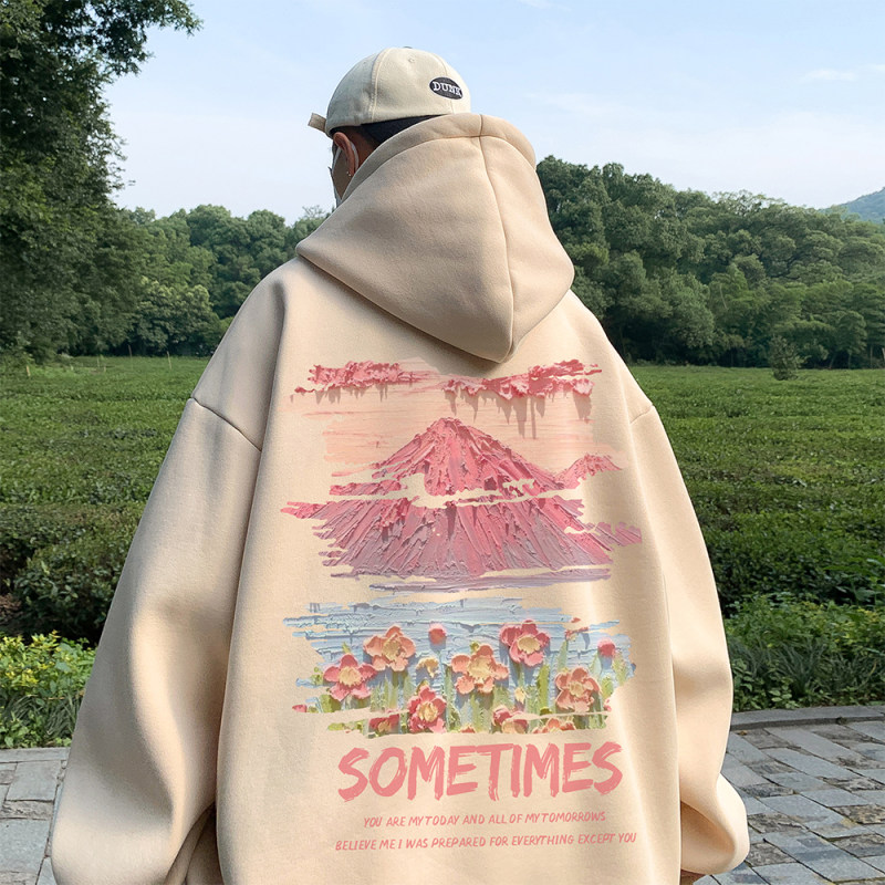 Live broadcast quality 360g heavyweight American printed sweatshirt