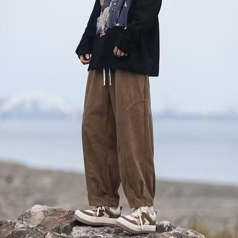 Niche high-end pants for men, spring and summer, retro straight, loose, trendy brand, versatile workwear and casual