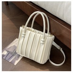 High-end pleated bag for women 2024 summer new fashion simple small square bag trendy crossbody bag for women