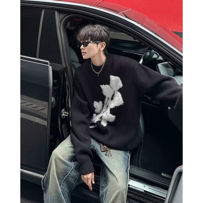 Knitted sweaters for men and women Korean style trendy jacquard handsome versatile loose winter new ins sweater
