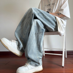 Summer new American high street retro washed loose jeans