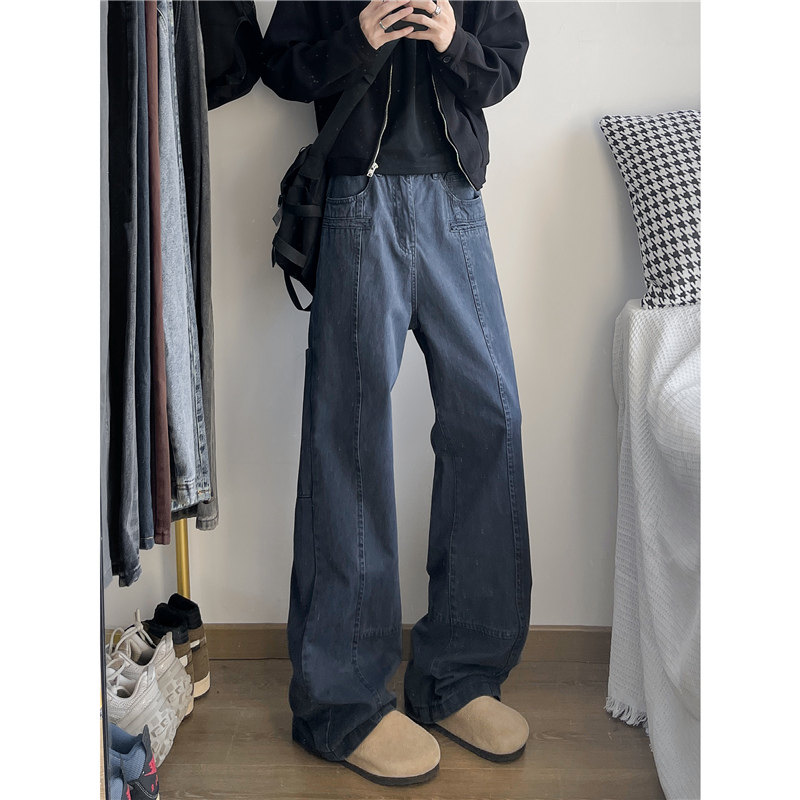 New vibe straight overalls, distressed wide-leg slim casual pants trend