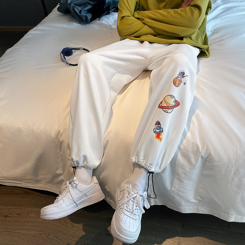 !  Spring and autumn new sports pants men's casual pants men's Hong Kong style leggings sweatpants trendy