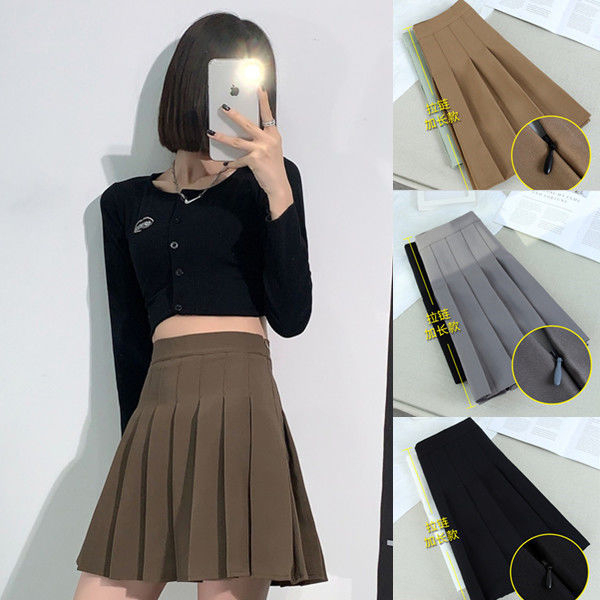 T-shirt college style JK uniform shirt A-line skirt dress pleated skirt women's autumn and winter lamb velvet sweatshirt women