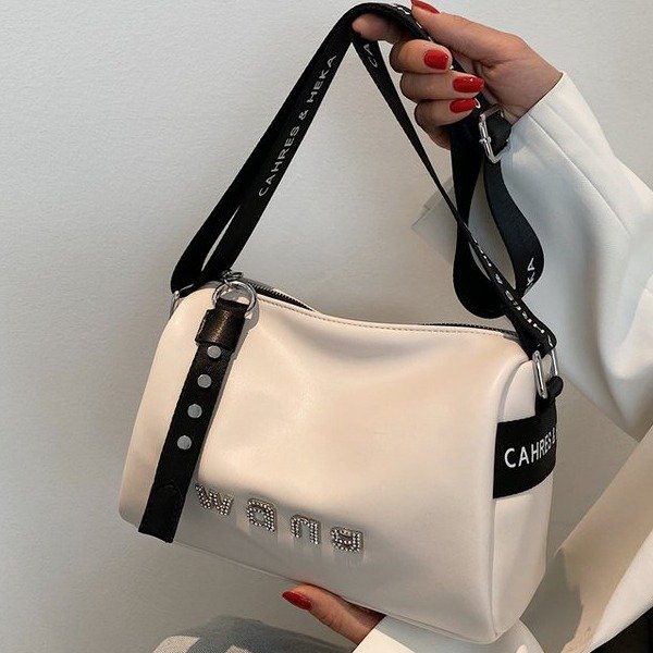 Bags for women new trendy fashion sports bucket pillow bag casual texture cylindrical PU shoulder crossbody bag