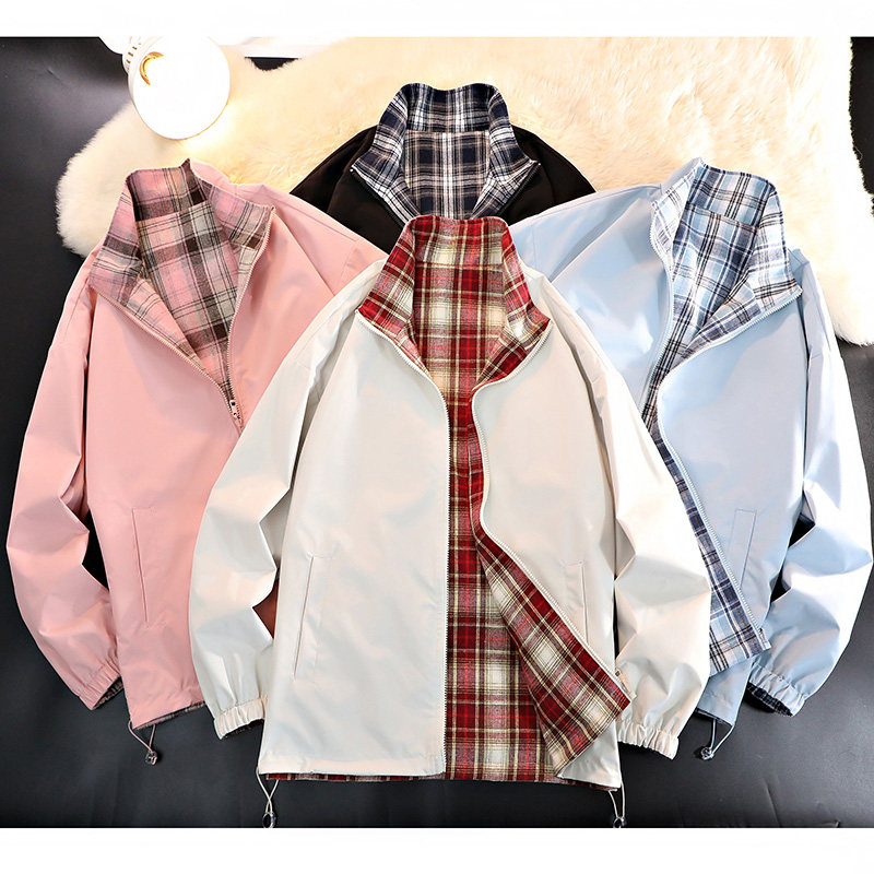 Large goods small fragrant style reversible jacket men's loose student Hong Kong style casual jacket