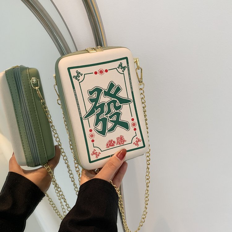 Small bag for women summer new style Internet celebrity 80,000 Mahjong small square bag red Zhongfacai chain shoulder crossbody bag