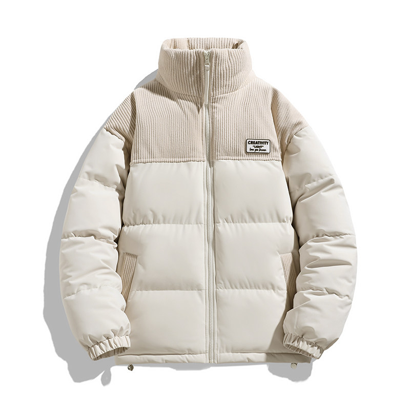 Winter youth corduroy stand-up collar splicing jacket casual all-match bread coat cotton coat