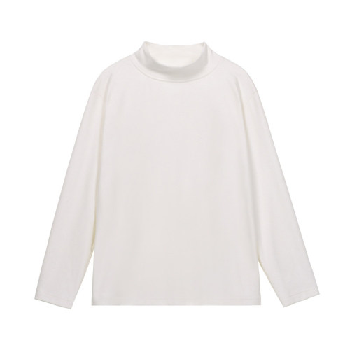 New winter style 280g single piece packaging half turtleneck German velvet T-shirt