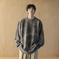 New winter loose sweater Hong Kong style retro tie-dye casual knitted sweater for men