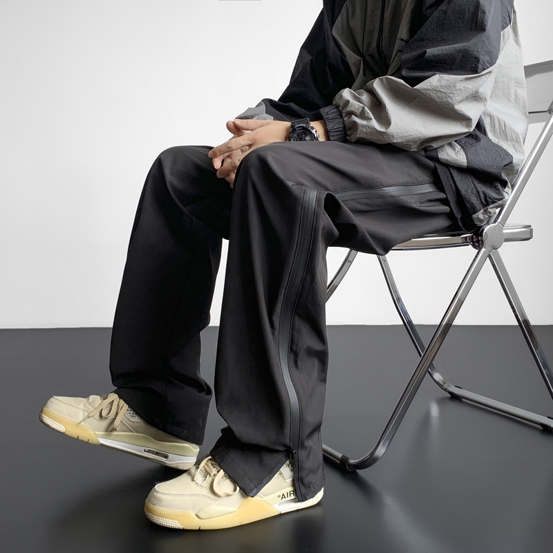Summer high street loose straight casual overalls American fashion brand sports assault pants for men