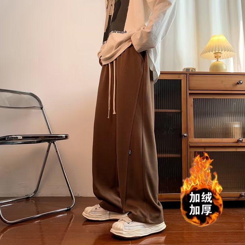 New winter new style velvet thickened warm sweatpants trendy versatile casual pants