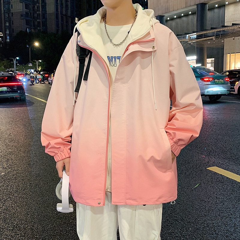 Autumn New Two-Open Loose Jacket Men's Contrast Color Fake Two-piece Jacket
