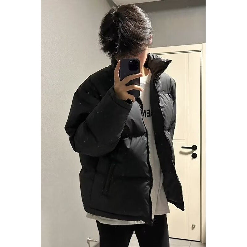 Internet picture Trendy pure black fashion cotton clothing winter high-end temperament bread clothing