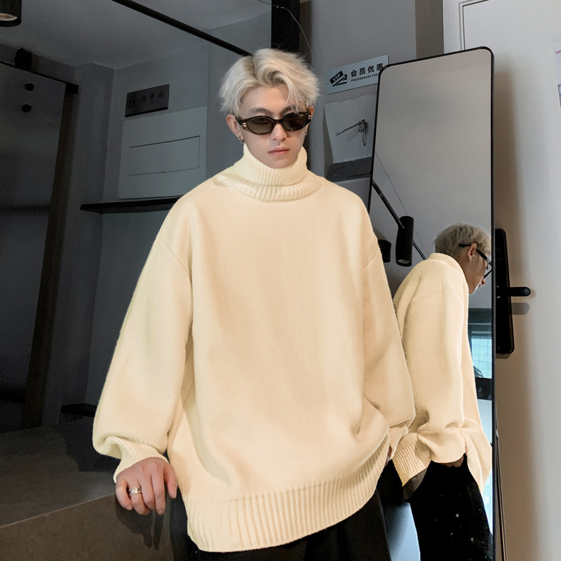Hong Kong trendy brand pullover versatile turtleneck sweater for men