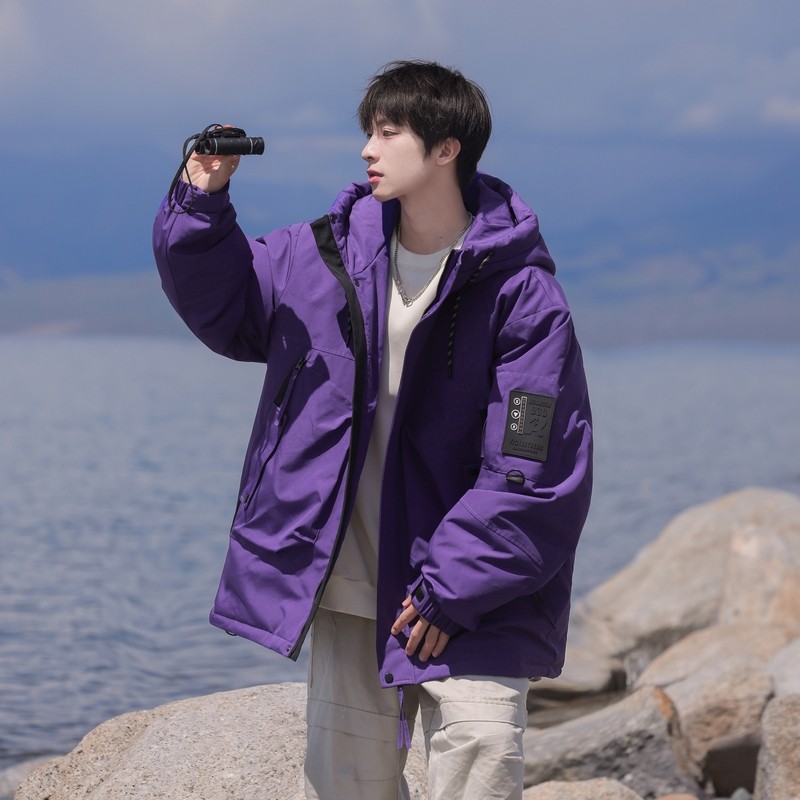 New national standard 90 white duck down hooded down jacket, fashionable, casual and versatile workwear jacket