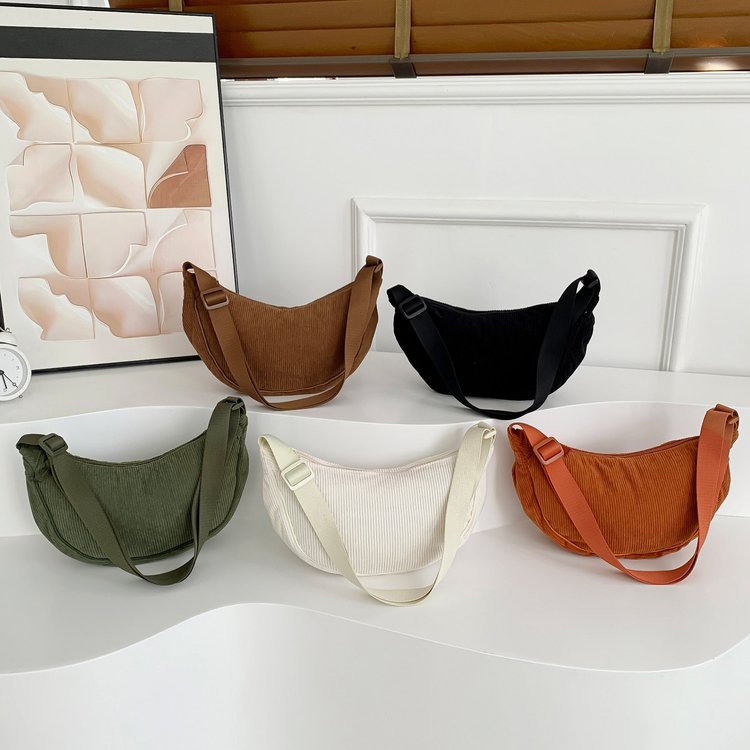 Niche texture simple crossbody bag women's bag 2024 new simple suede dumpling bag versatile shoulder bag