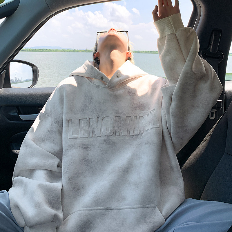 Heavyweight Hong Kong style autumn and winter hooded versatile sweatshirt