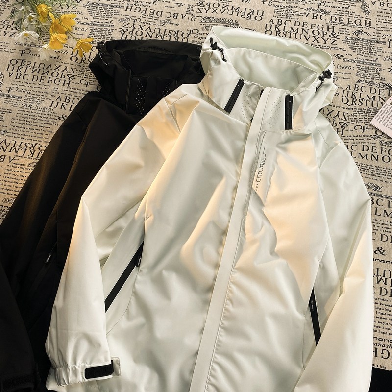 Hong Kong style hooded jacket couple jacket windproof waterproof mountaineering jacket men