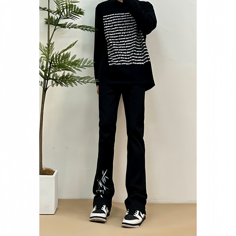 Bamboo new Chinese style jeans, high quality, non-fading, no pilling, cleanfit wear