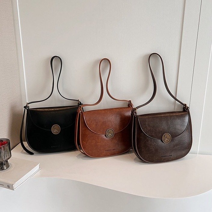 Niche retro style saddle bag high-end armpit bag women's new fashion versatile shoulder bag handbag