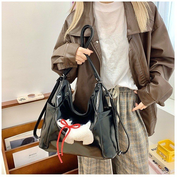 Foreign singles Korean version cartoon cute backpack women's 2024 new large-capacity armpit bag versatile shoulder crossbody bag