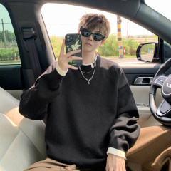 Fake two-piece sweater autumn and winter American retro design knitted sweater lazy sweater jacket