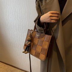 Autumn and winter new hand-woven bag tote bag diy biscuit bag homemade material bag large capacity single shoulder crossbody bag