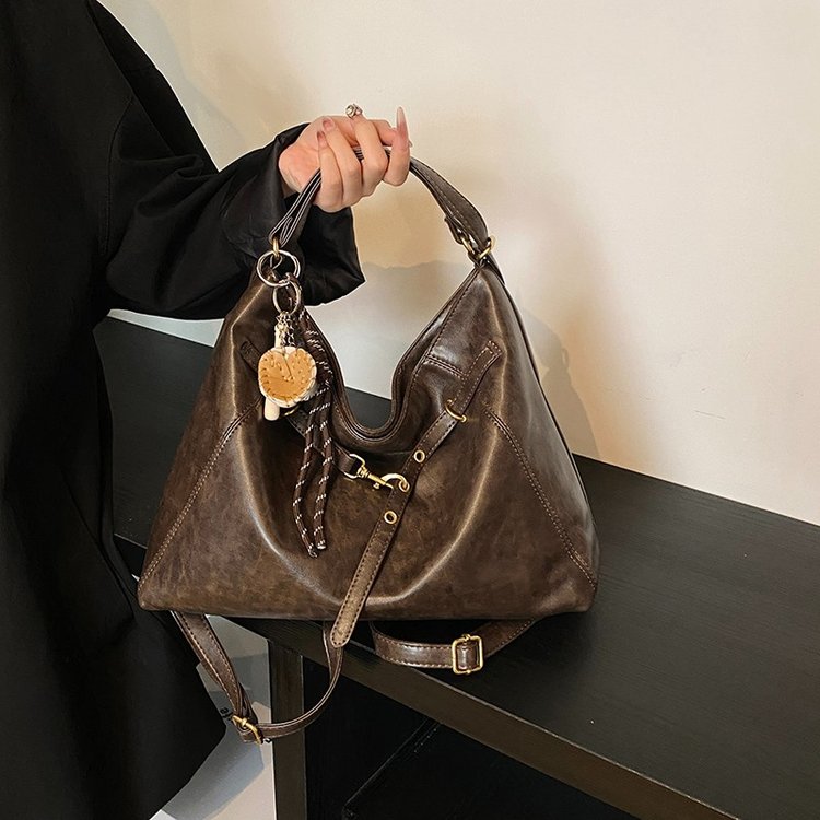 High-end retro large-capacity backpack women's 2024 autumn and winter new multi-purpose shoulder crossbody bag tote bag