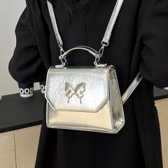 Korean version of cute handbags for women 2024 spring fashion retro personality shoulder bag bow decorated small square bag