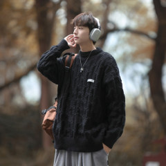 Label sweater men's thickened twist sweater men's knitted sweater men