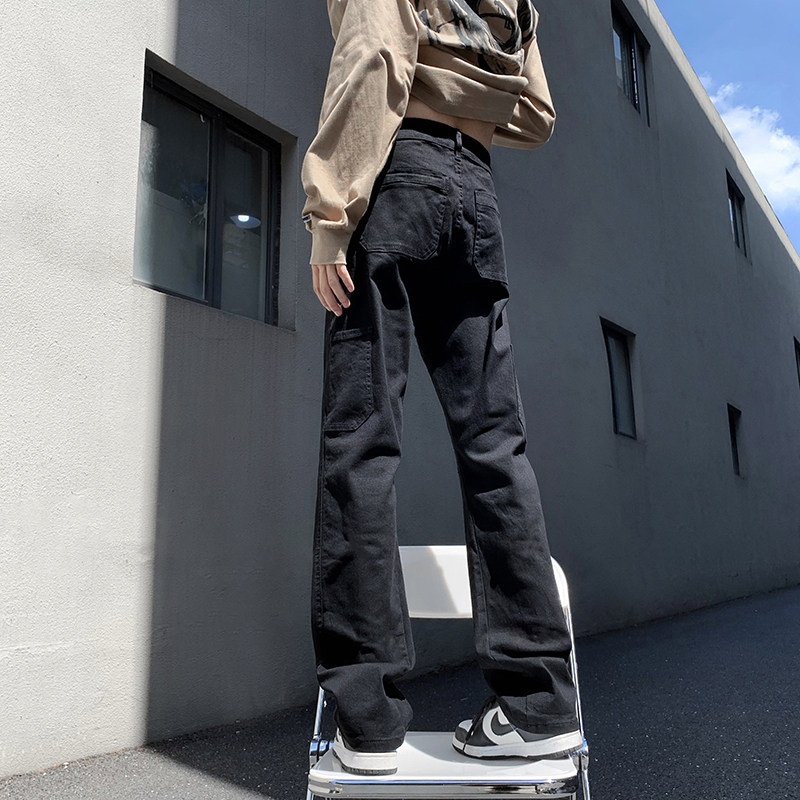 Spring new style American high street elastic slim straight work casual pants