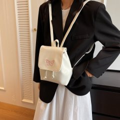 New retro backpack women ins versatile drawstring texture butterfly backpack shoulder bag