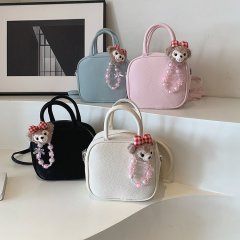 High-end fashion hand-held small square bag for women 2024 summer Korean style casual shoulder bag cute cross-body backpack
