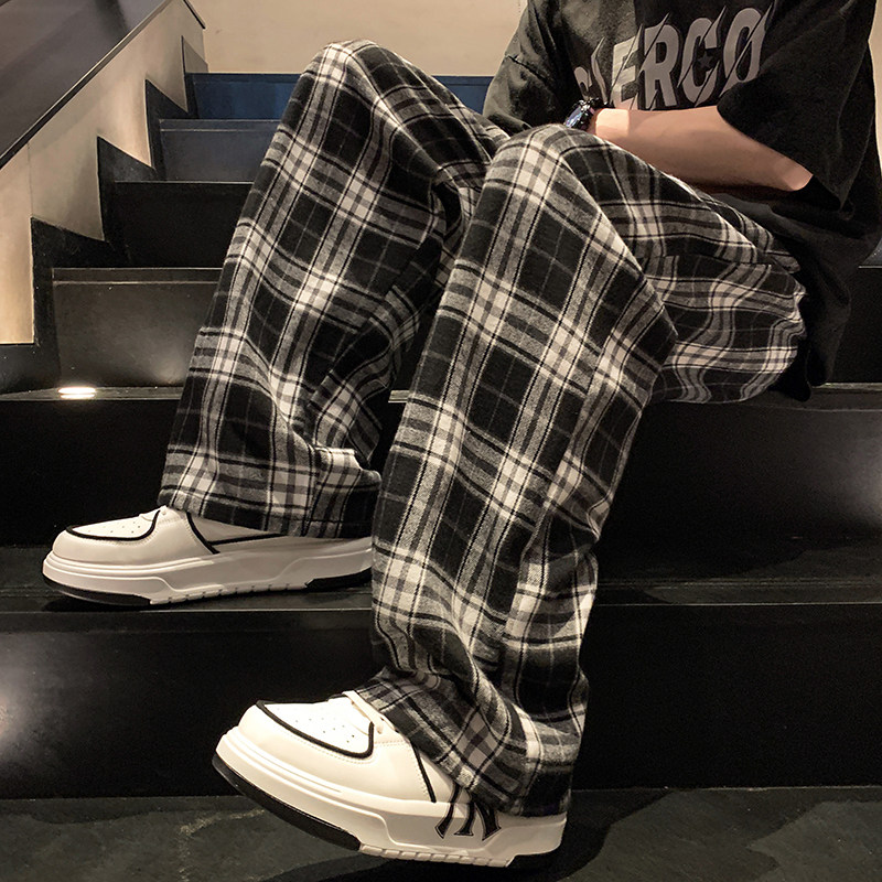 Summer New American Trendy Plaid Pants Couples Loose Large Size Casual Pants