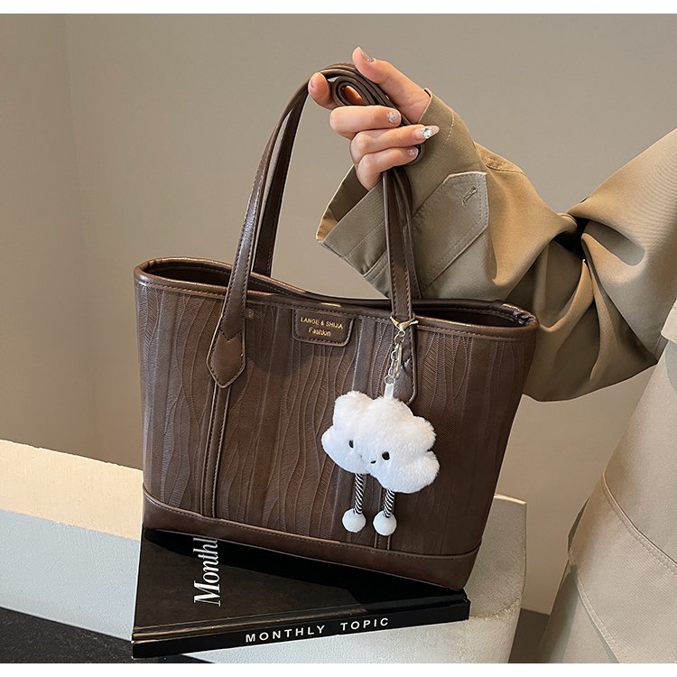 Viney Tote Bag 2024 New Autumn and Winter Genuine Leather High-Grade College Style Large Capacity Fashion Commuting Women's Bag