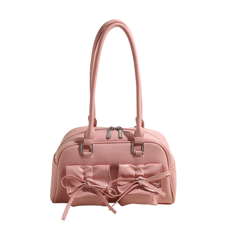 Cross-border Korean version niche ballet style shoulder bag spring bow armpit bag women's bowling bag simple tote bag