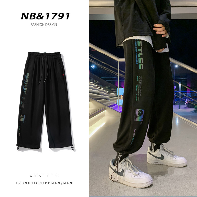 Spring new reflective letter printed sports casual pants and sweatpants