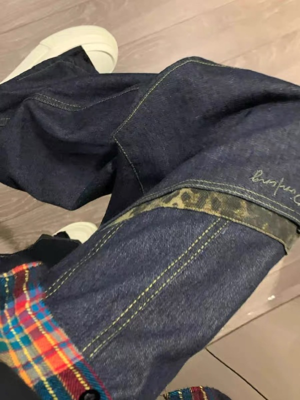 Large size S-4XL street design silhouette scimitar jeans loose wide-leg floor-length trousers banana pants sickle