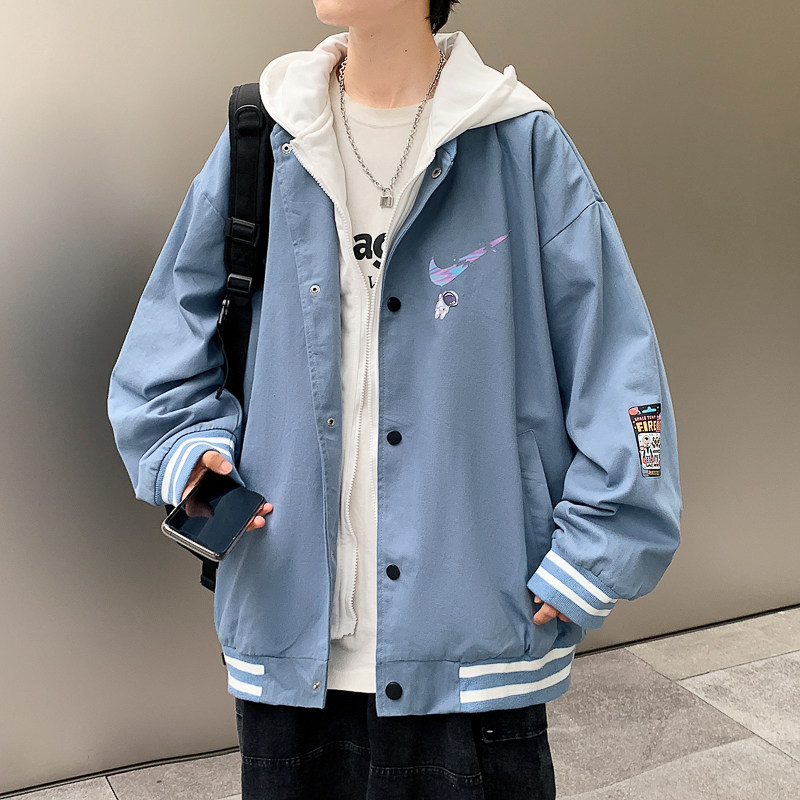Data Special p60 control 108 hooded jacket loose large size workwear solid color couple fake two-piece coat for men