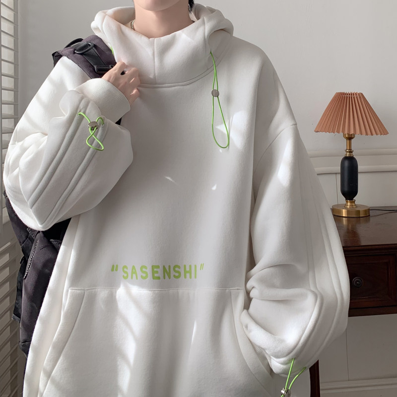 Huamian heavyweight turtleneck hooded sweatshirt