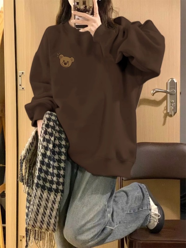 printed crew neck sweatshirt