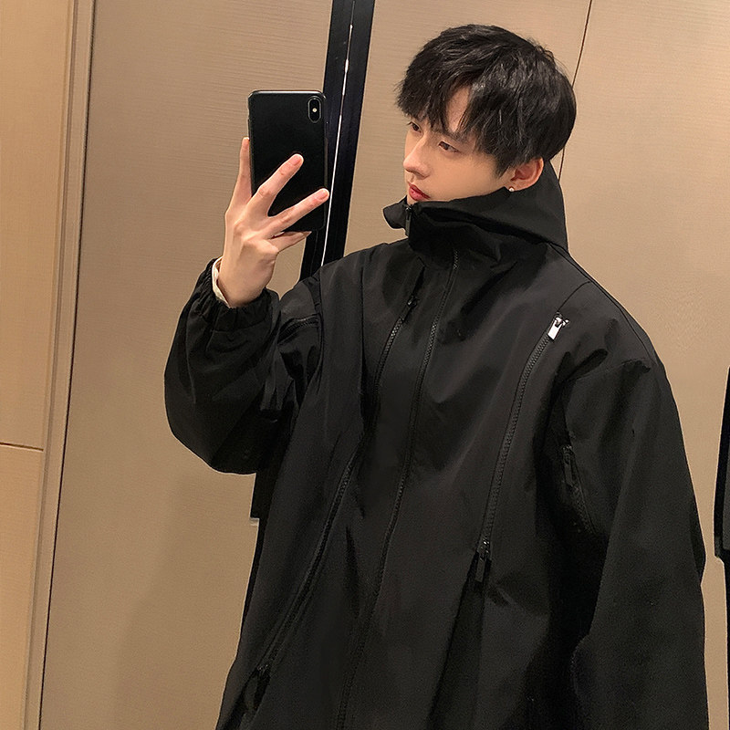 Youth hooded jacket men's loose trendy casual men's jacket personality trend