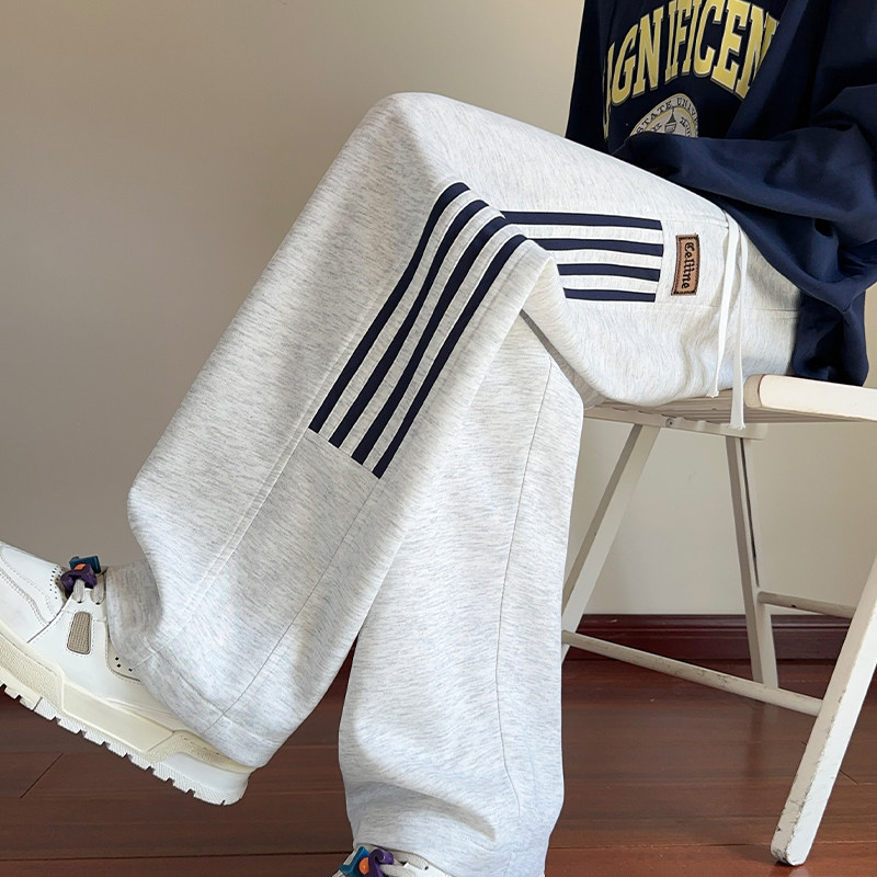 New Autumn Style Interior Large Size American Contrast Color Web Sweatpants