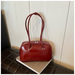 Korean niche bowling bag for women 2024 new trendy retro armpit bag large capacity portable shoulder briefcase