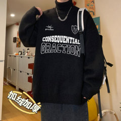 Specially approved B&B letter printed turtleneck sweater