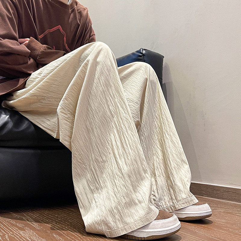 Extra large size Chinese style cotton and linen pants men's long pants loose straight casual floor mopping pants