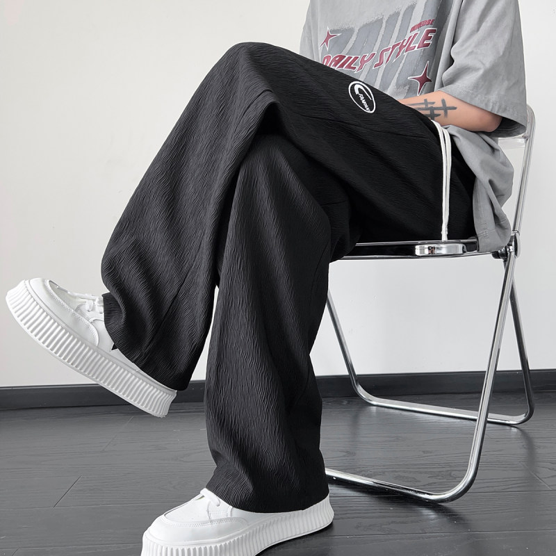 Autumn Loose Striped Straight Lazy Large Size Wide Leg Hong Kong Style Casual Pants