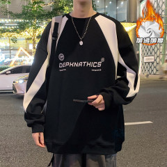 Hong Kong style outdoor super velvet crew neck sweatshirt