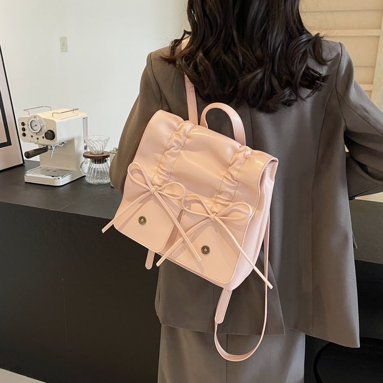 Korean style ladylike niche backpack women's 2024 new fashion handbag high-end casual small backpack